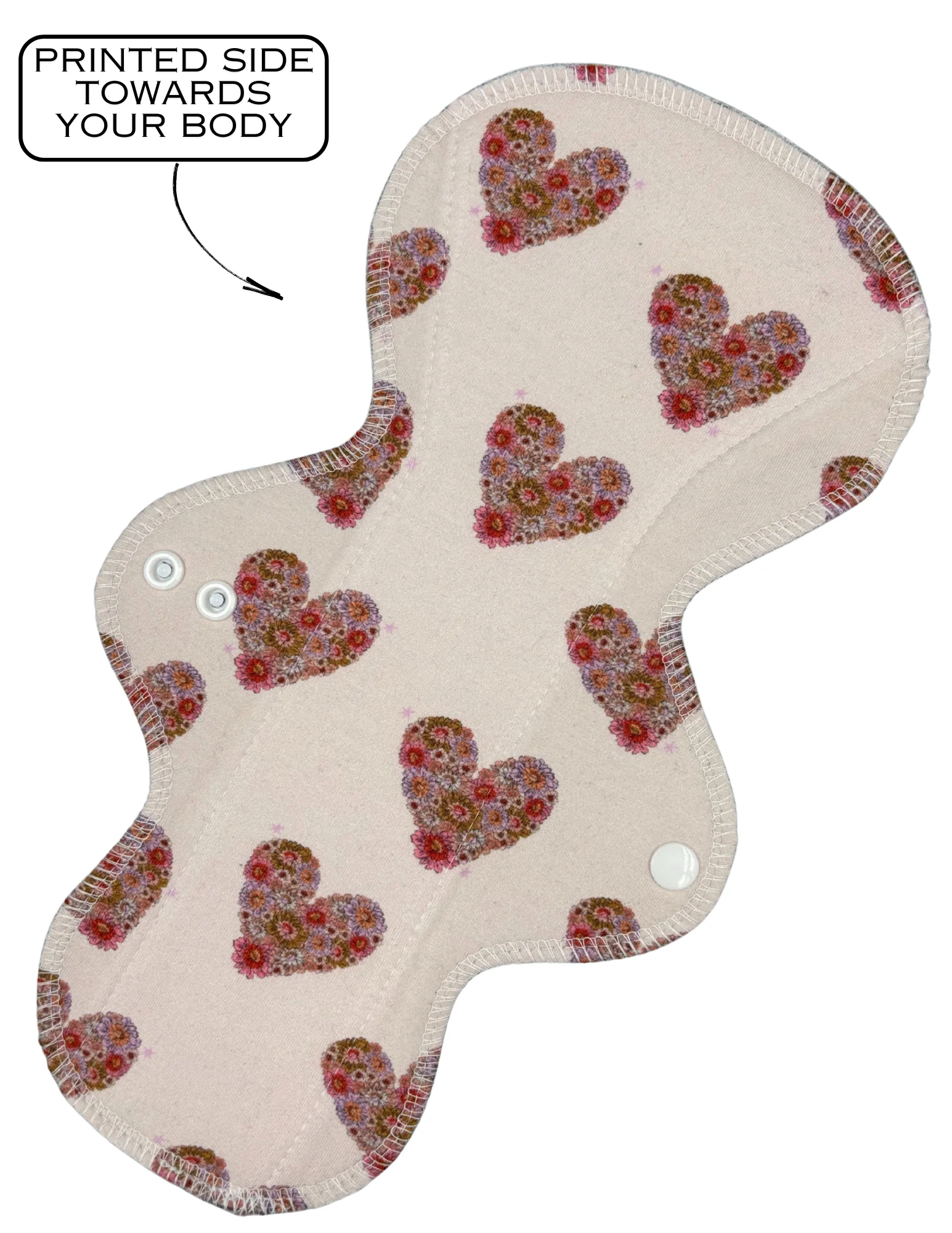 Asymmetric - Floral Hearts - SINGLE PAD - Select your size